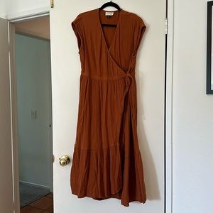 Universal Thread (Target) Rust Wrap Midi Dress